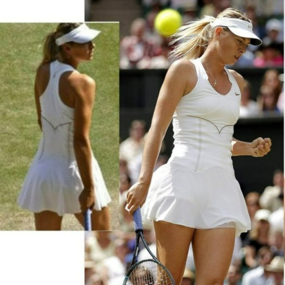 Nwt STUNNING Maria Sharapova White Tennis Dress w/ Bra mesh skirt XS